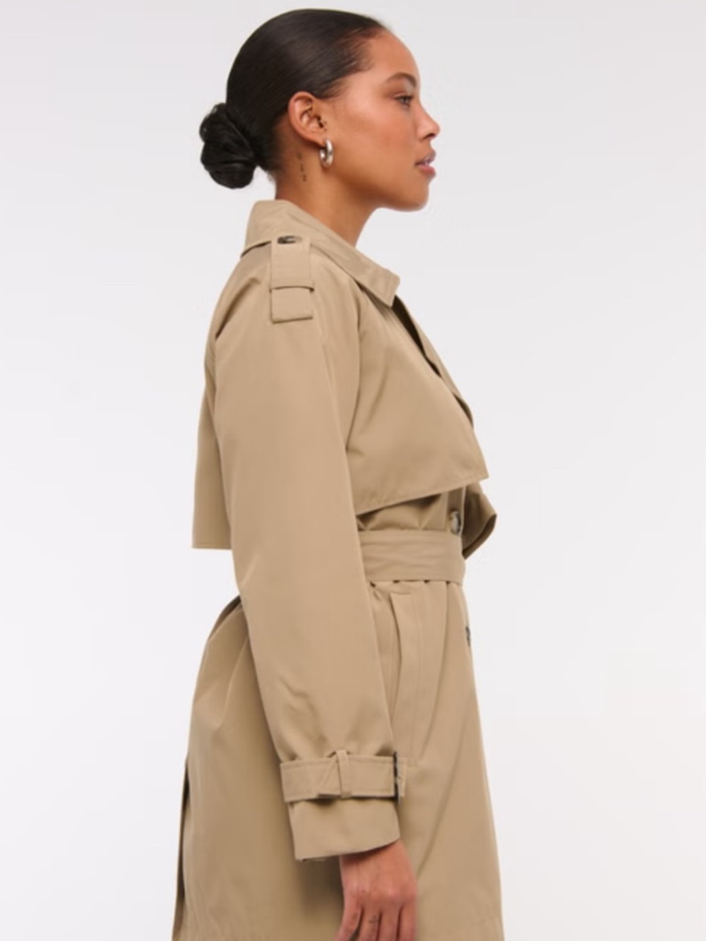 NWOT Abercrombie Trench Coat - Olive Green - Picture 3 of 8
